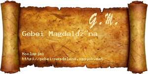 Gebei Magdaléna névjegykártya